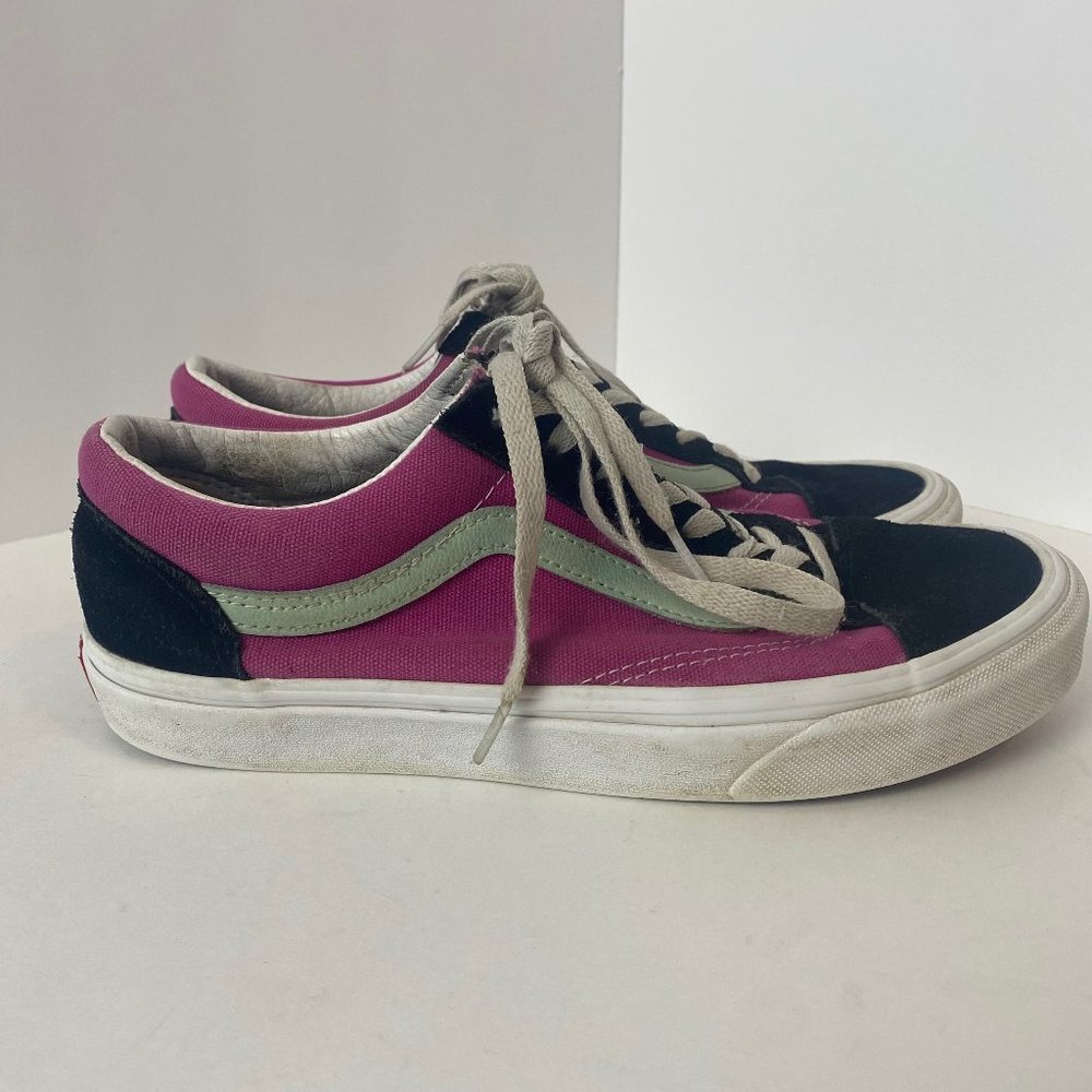 Vans Old Skool Pink Black Blue Skateboard Sneakers Shoes Unisex